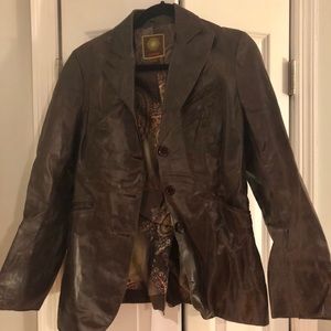 Kuhlman brown leather blazer